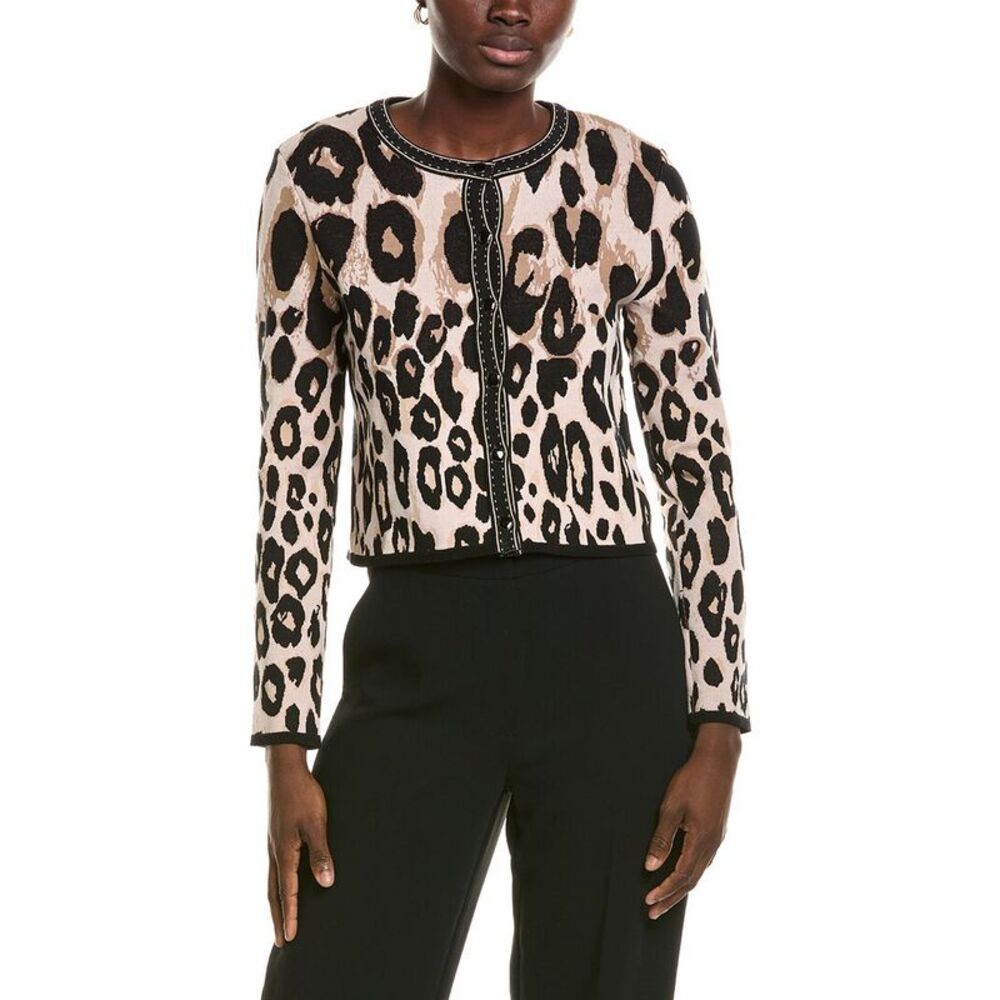 Marc Cain Womens  Printed Cardigan, Brown